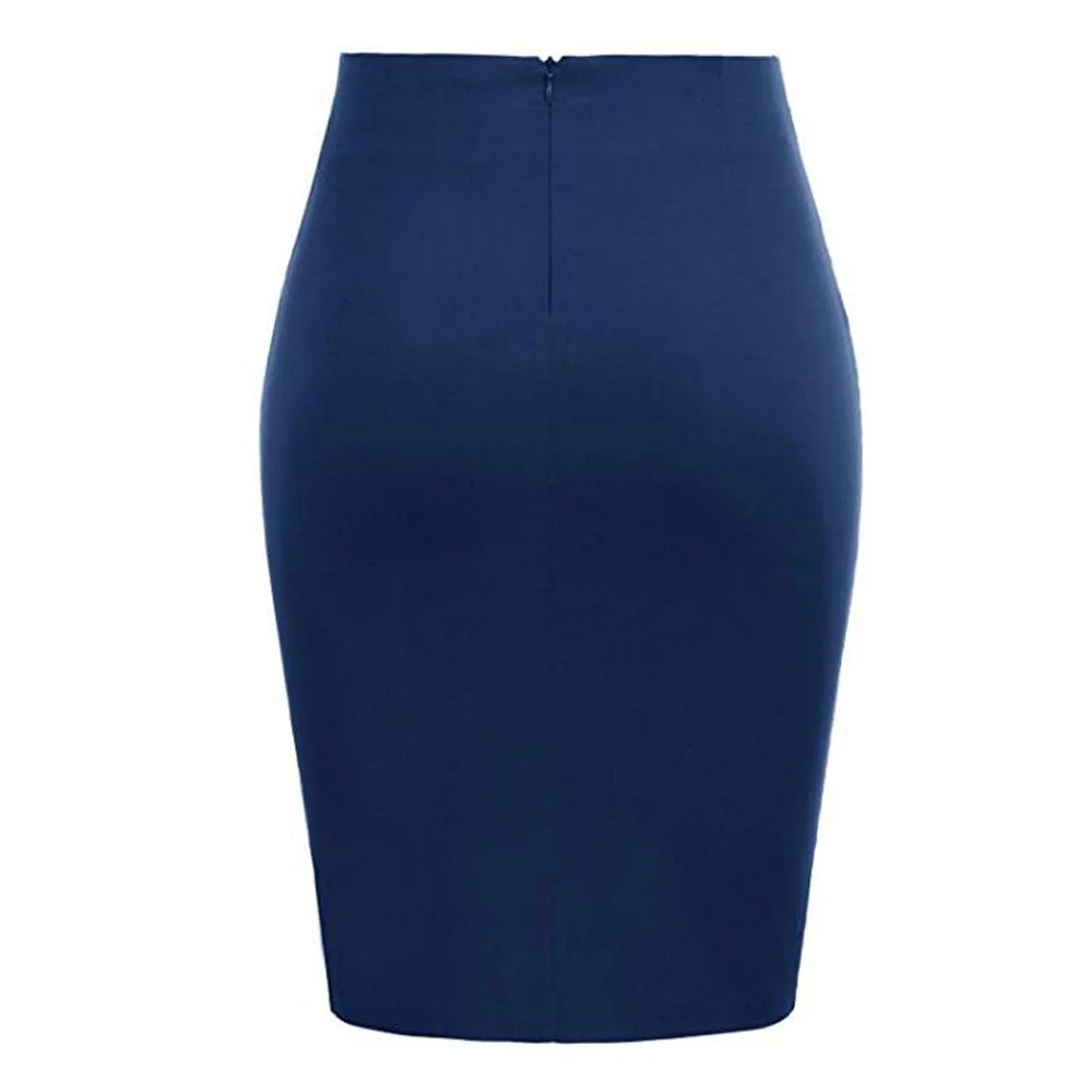 Женская юбка с высокой талией черная Повседневная офисная для работы