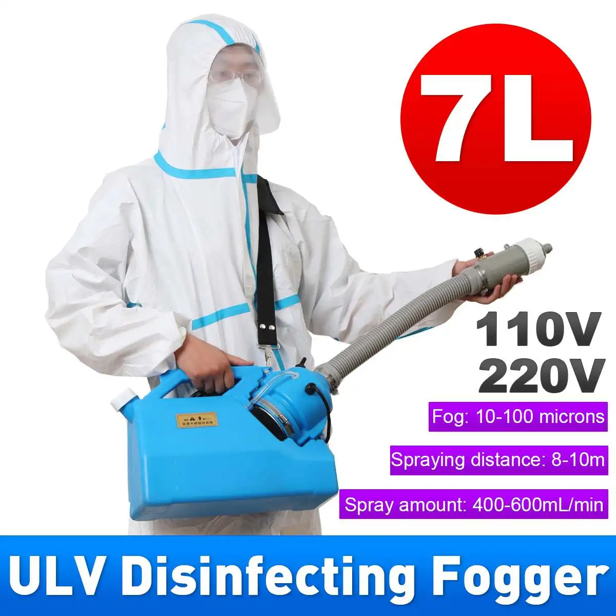 

7L Agricultural Electric Sprayer ULV Disinfecting Fogger Machine 110V/220V Intelligent ULV Cold Fogger With CE Garden Tools