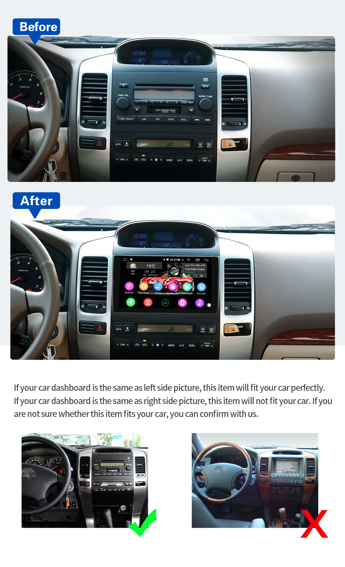 " ips Android 8,1 Автомагнитола стерео головное устройство для Toyota Land Cruiser Prado(120) Lexus GX470 2004-2009 без cd-плеера Buit-in DSP
