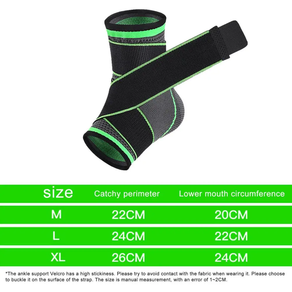 

1 Pc 3D Weaving Elastic Nylon Strap Ankle Support Brace Badminton Basketball Football Sports Fitness Heel Protector Bandage