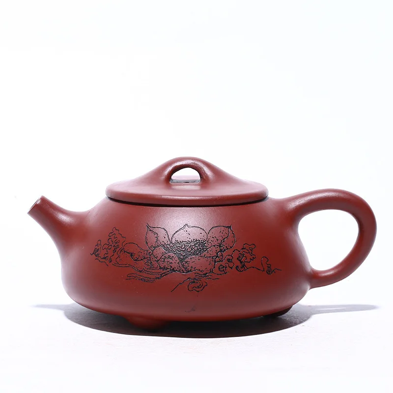 

Yixing purple clay teapot master handmade lotus Jingzhou shipao raw ore Dahongpao purple clay teapot