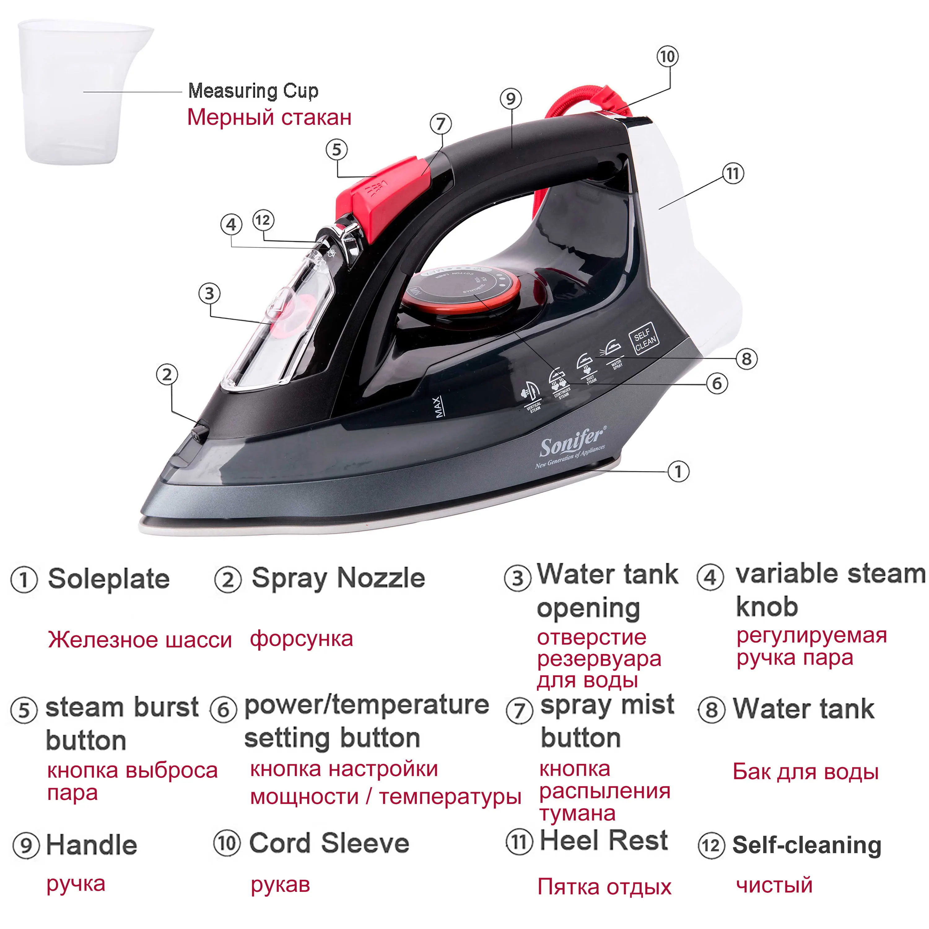 Электрические отпаривающие утюги Sonifer 2200Вт многофункциональный утюг с