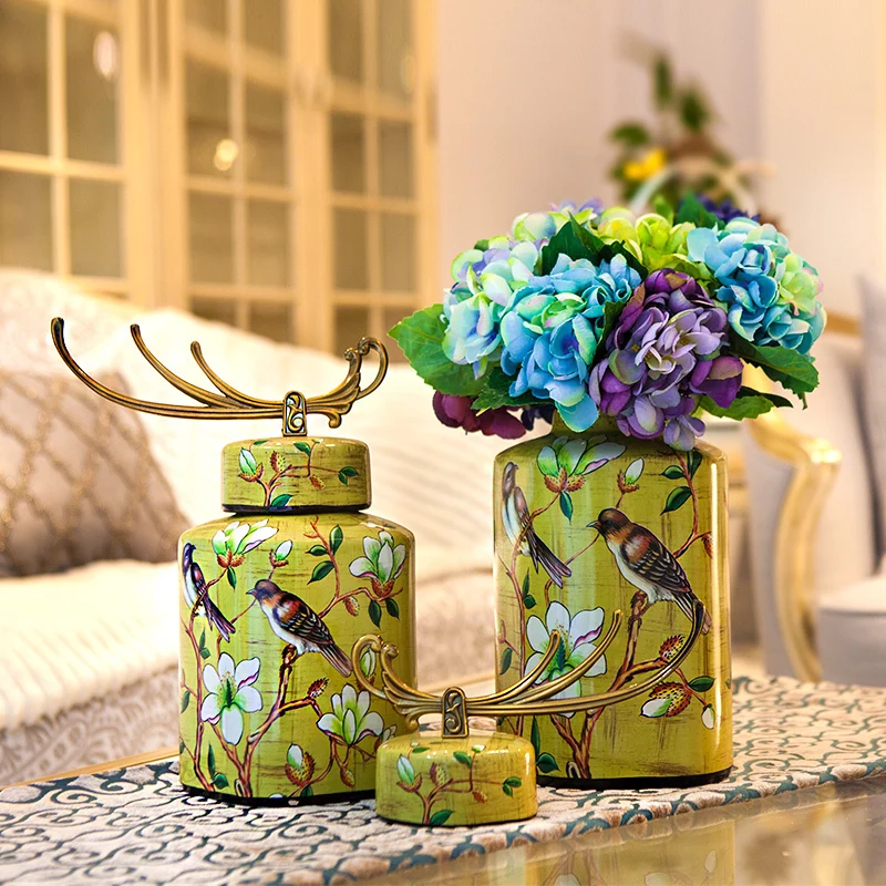 

American Ceramic Vase home living room Dining Table Vase decorations TV cabinet porch desktop creative furnishings
