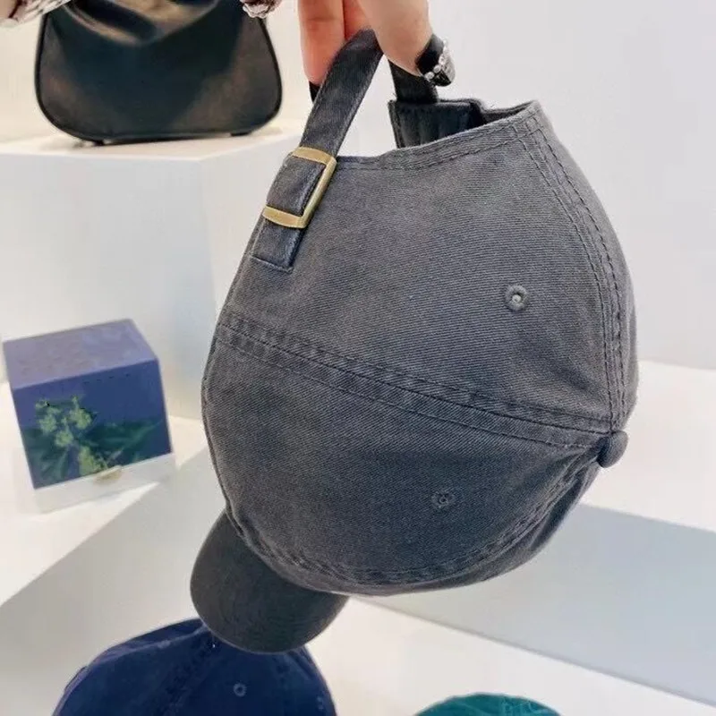 

Wash cap female Korean version old cowboy big face wide eaves Street letter baseball cap male