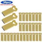 Usb-флеш-накопитель, 30 шт.лот, 4 ГБ, 8 ГБ, 16 ГБ, 32 ГБ, водонепроницаемый, черный металл, USB 128