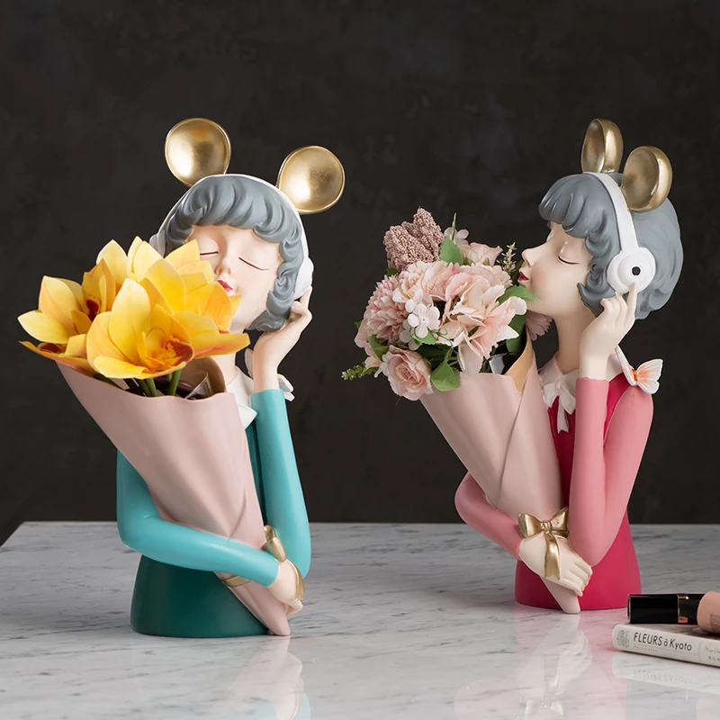 

Домашнее искусственное украшение, фигурка в скандинавском стиле для гостиной, настольное украшение для цветов, свадебные украшения, искусс...