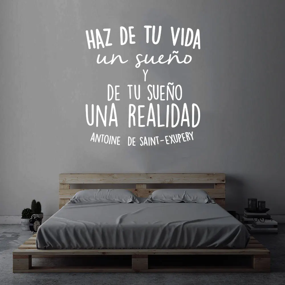 

Spanish Quote Positive Home Decoration Murals Art Decals Vinyl Wall Sticker Life Dreams Removable Decal CX1078