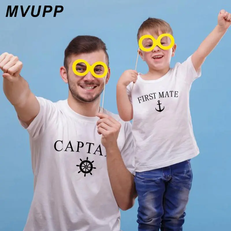 Футболка для мамы и папы с надписью CATAIN одежда ребенка маленьких мальчиков