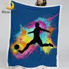 BlessLiving Football Throw Blanket Soccer Blanket for Boys Sports Sherpa Fleece Blanket 150x200cm Kids Cozy Bedding Cobertor 1