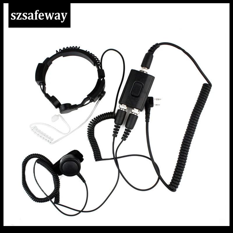 Сверхмощная Тактическая Военная гарнитура FBI с микрофоном для Baofeng UV 5R Kenwood KG UVD1UV