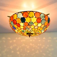 65cm creative colored glass small living room restaurant bar bedroom art tiffany semi ceiling lamp