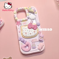 hello kitty for iphone 13 13 pro 13 pro max biscuit phone case for iphone 12 pro max 11 por max xr 8 plus cream protective cover
