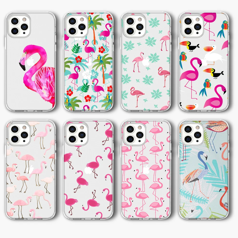 Чехол с изображением животного фламинго для IPhone 12 Pro чехол 11 XR XS Max Mini 7X8 6 6S Plus 5S SE 2020
