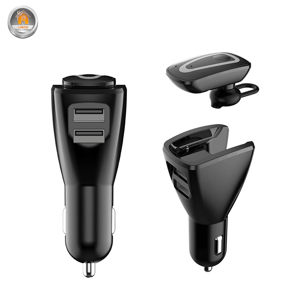 Автомобильное USB зарядное устройство 2 порта 3 0 Быстрая зарядка Bluetooth 5 наушники