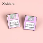 Розовая эмалированная булавка для хранения карт памяти на жестком диске для взрослых Vaporwave, броши, значки, нагрудные булавки для женщин и мужчин, ювелирные аксессуары