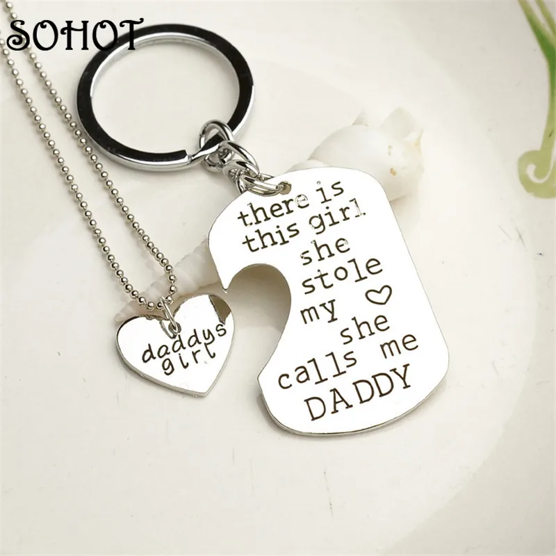 SOHOT ожерелье с подвеской в виде сердца для папы и мамы брелок набор украшений