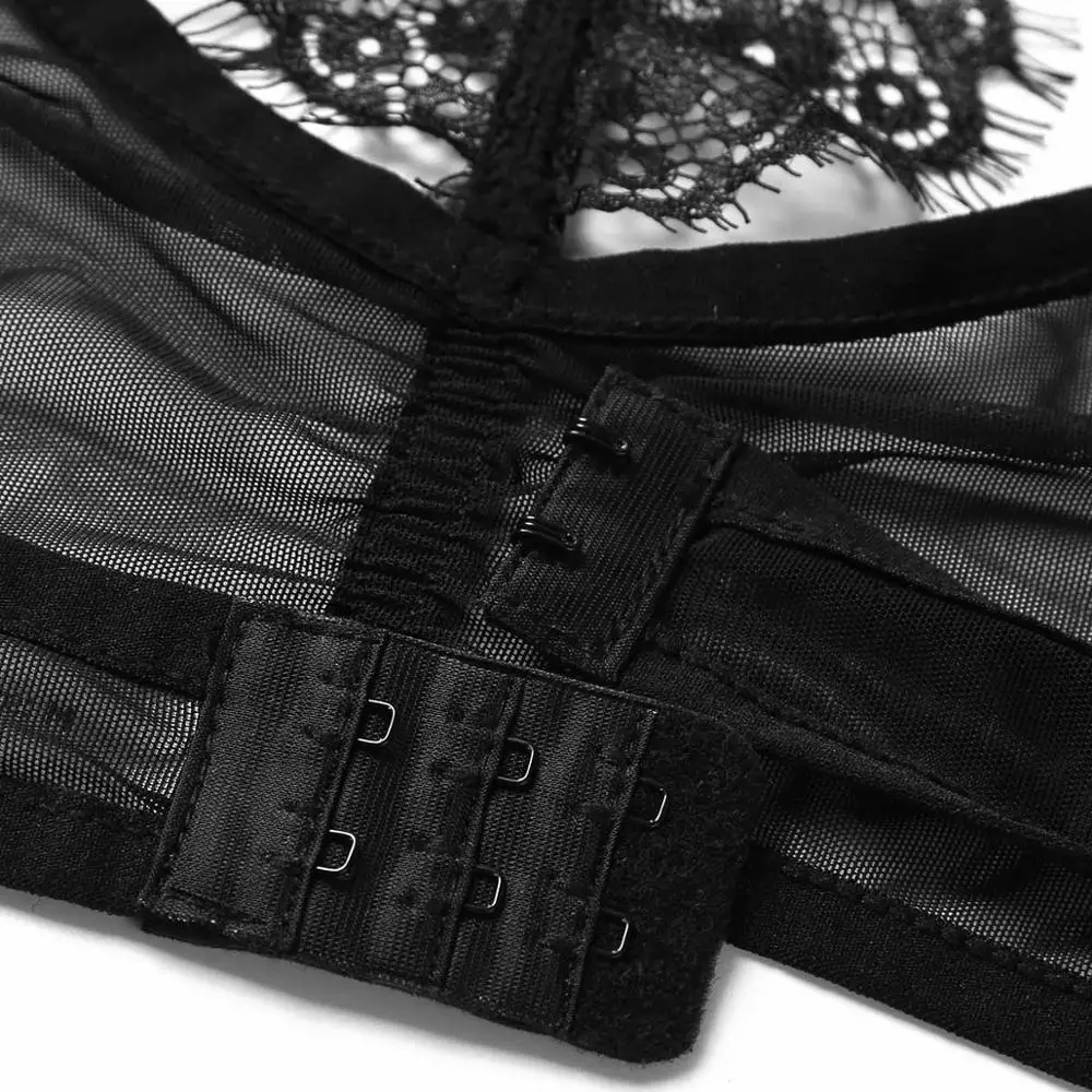 Gay Mens Sissy Lingerie Set Halter Neck See Through Sheer Mesh Lace Trim Bra Top + Open Butt Jockstrap Briefs Underwear Male |