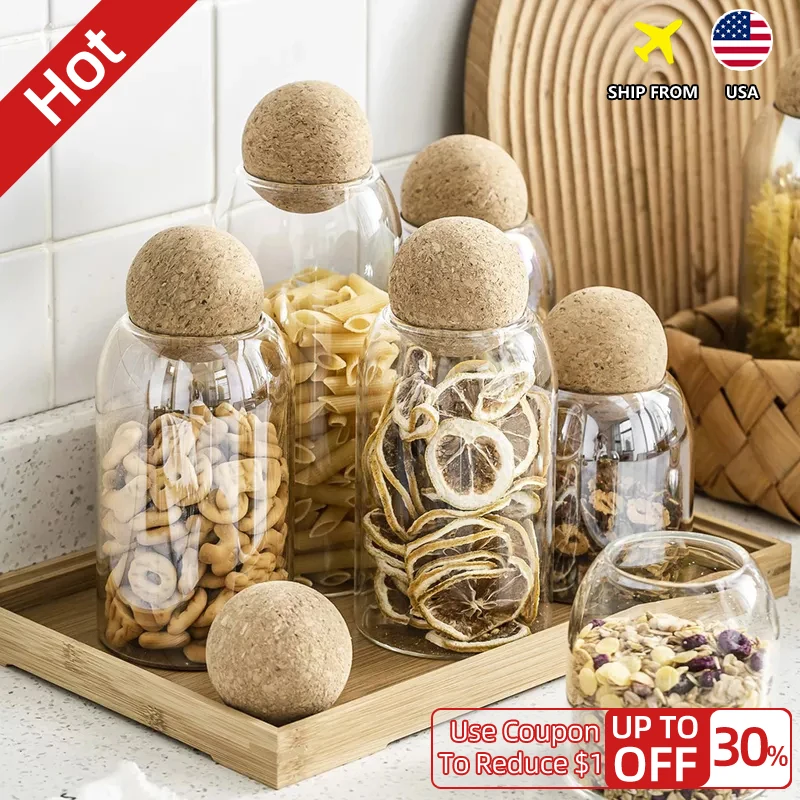 стеклянный контейнер для хранения товары кухни Прозрачная Бессвинцовая