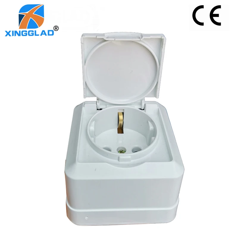 

EU European Waterproof Industrial AC Electrical Power EU Standard Socket Outlet 16A 250V Plug Adaptor Extension Cord Connector