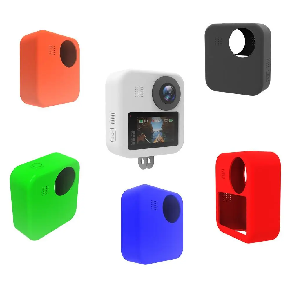 

For Gopro Max Accessories Protective Case Soft Rubber Silicone silica gel + Lens Cap Protector Housing For Go Pro 360 Camera