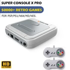 Мини-консоль для видеоигр в стиле ретро, супер консоль X Pro с 50000 + классическими играми, портативная игровая консоль для PSPPS1N64, выход 4K HD