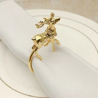 6pcslot new christmas fawn napkin ring gold silver napkin ring metal napkin buckle suitable for wedding holiday party supplies