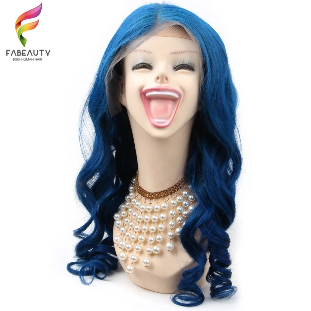 Парики из натуральных волос синего цвета 13 х4 бразильские парики для женщин