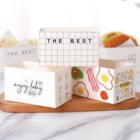 baking paper hamburger cartons food grade white cardboard sandwich bread wrapping paper restaurant pastry shop bakery food box