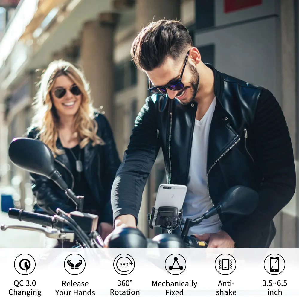 Держатель для телефона на мотоцикл креплений диаметром 22 25 мм руль Поддержка Qi