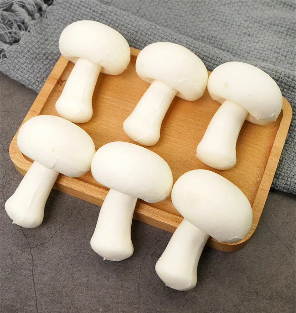 

white Double mushroom Faux fake artificial vegetables model hotel dining room hall restaurant store shop decoration photo props