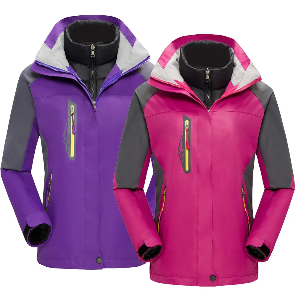 

Outdoor Waterproof Jacket Two-Piece Set down Feather Liner Three-in-One Work Clothes Men and Women-Ski Suit Windproof Thick Larg