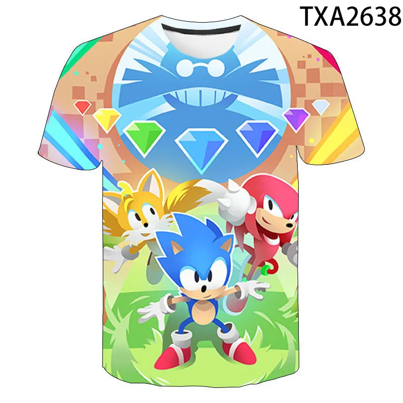 

Summer Short Sleeve Cartoon Anime Hedgehog Movie 3D Printed T Shirt Men Women Children Fashion Streetwear Boy Girl Kids Tops Tee
