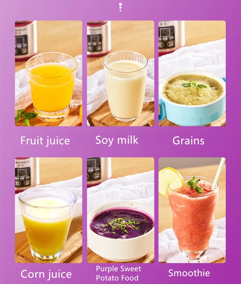 

220V Portable Electric Juicer Mini Heating Food Mixer Multifunctional Fruit Juicer Soybean Milk Maker With Heating Function