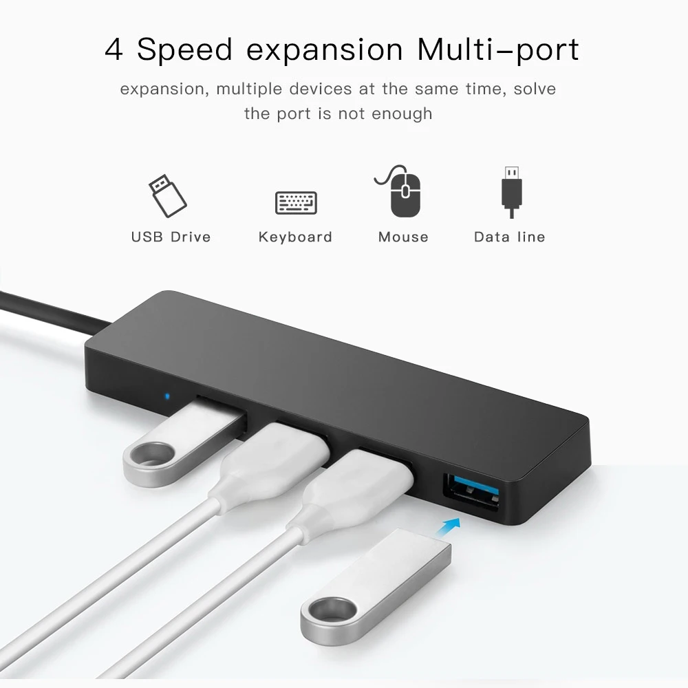 1 шт. ультратонкий высокоскоростной концентратор USB 2 0 3 внешний адаптер с 4