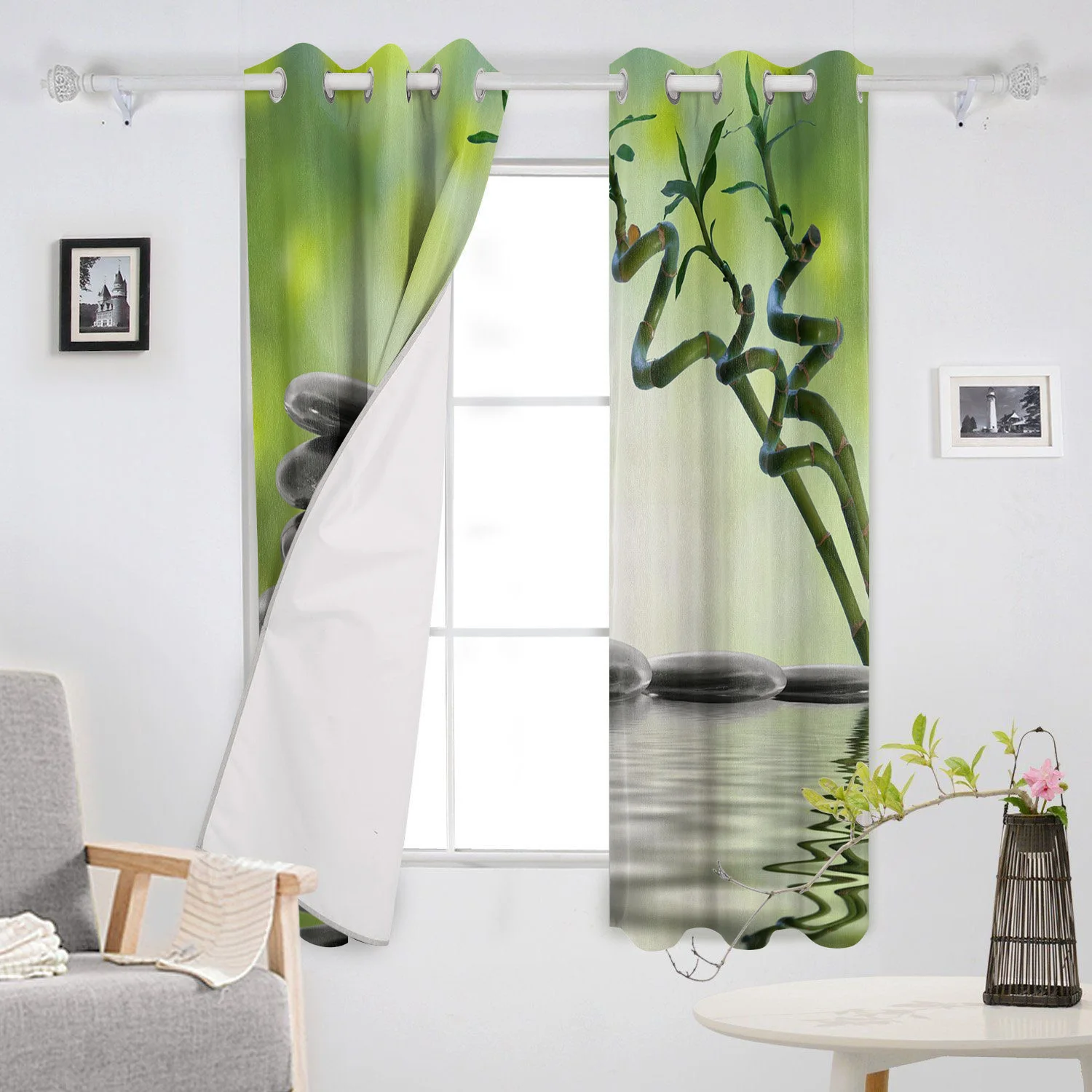 Орхидея камни бамбуковое дзен окно внутренняя занавеска балдахин дверь комната