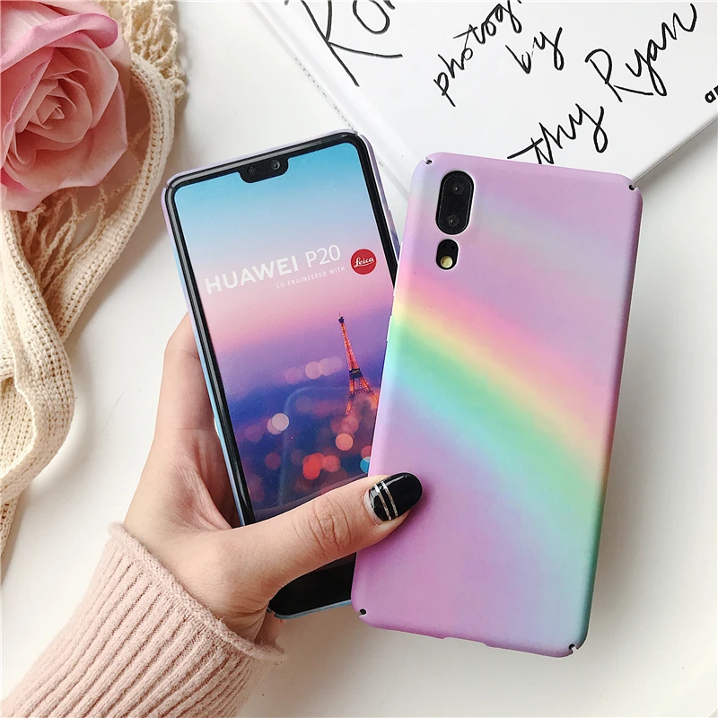 Чехол Kexin для Huawei P smart 2019 Mate20 P20 Pro P30 Honor10 Lite чехол с радужным небом Nova4 жесткий