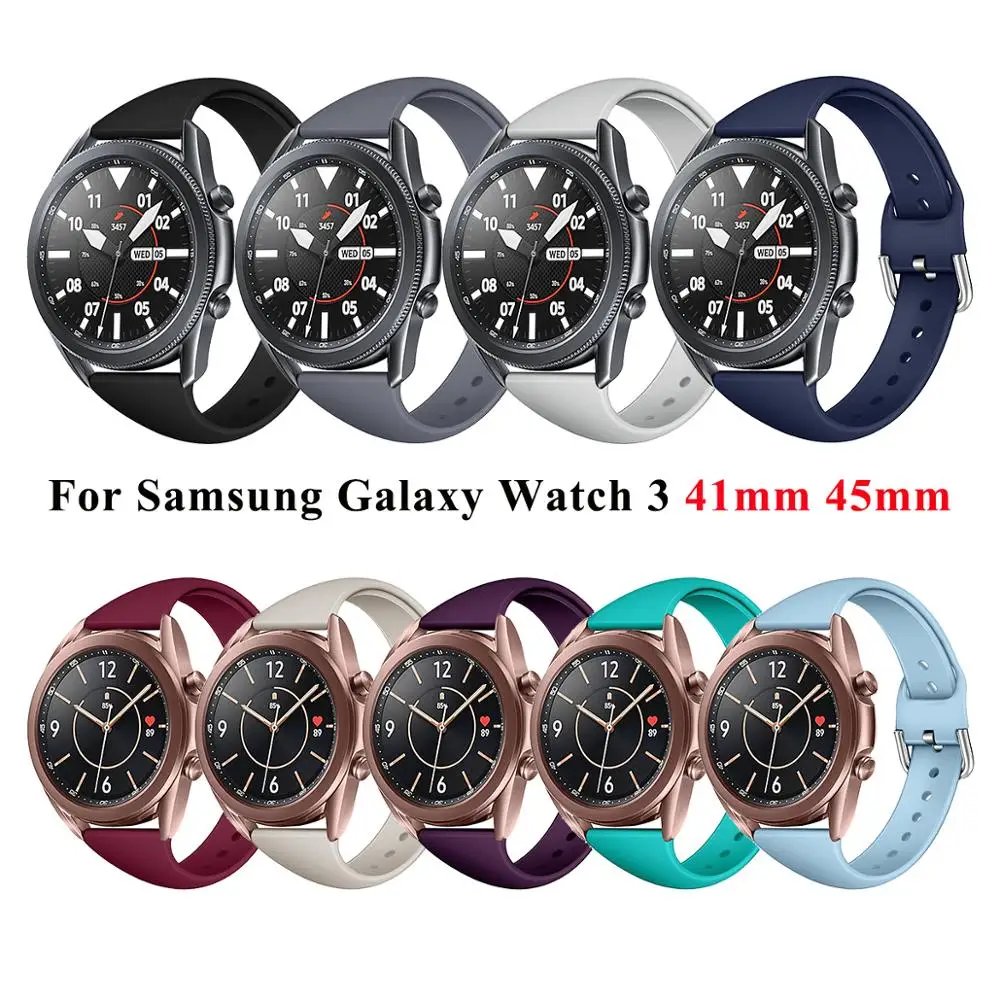 

Silicone Watchband For Samsung Galaxy Watch 3 41mm Correa For Samsung Galaxy Watch 3 45mm Wrist Strap Large Small Bracelet Band