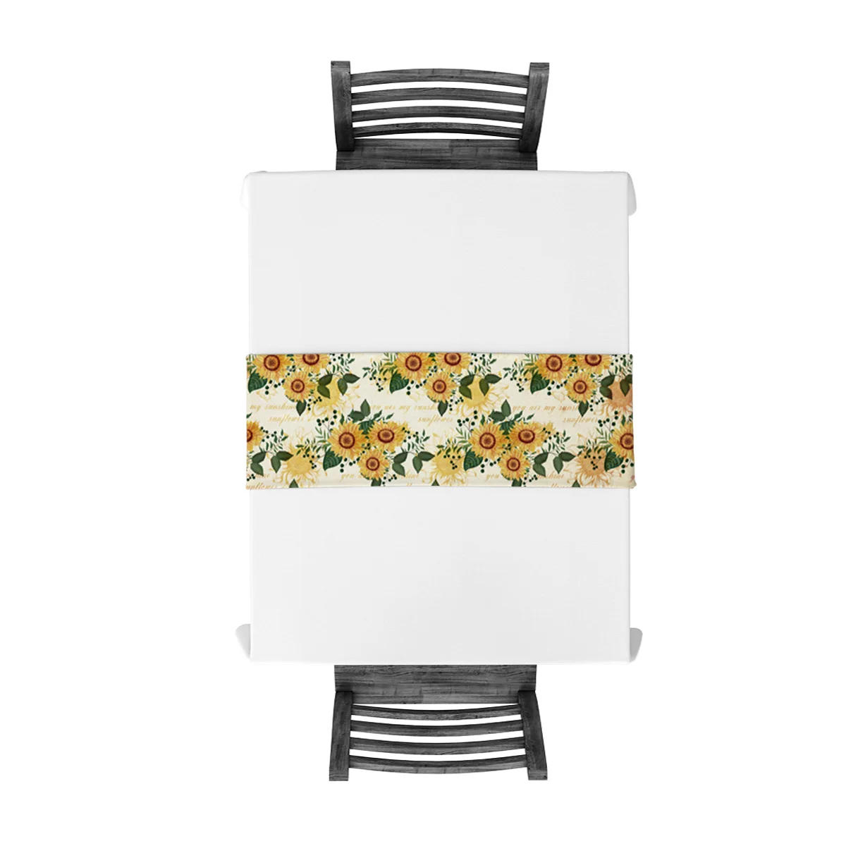 Скатерть с цветущими подсолнухами пчелами бабочками Современная скатерть из