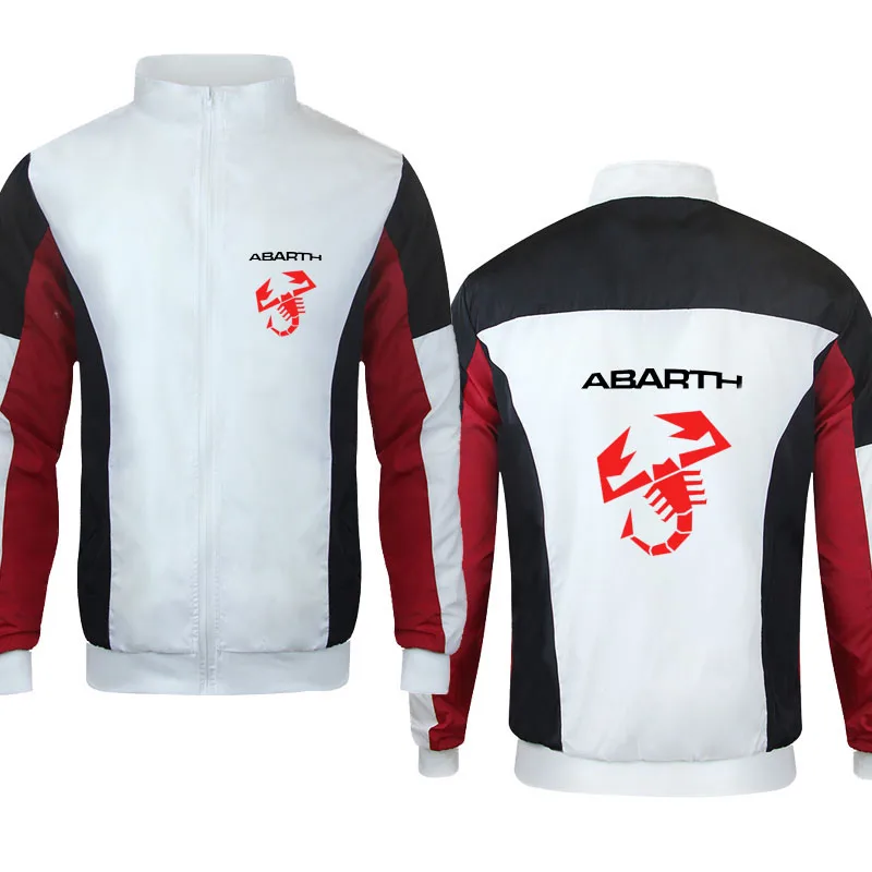 

Abarth Autumn Locomotive style print Jackets top New Brand Outdoor high quality Loose Men zipper Baseball Jacket new male coat