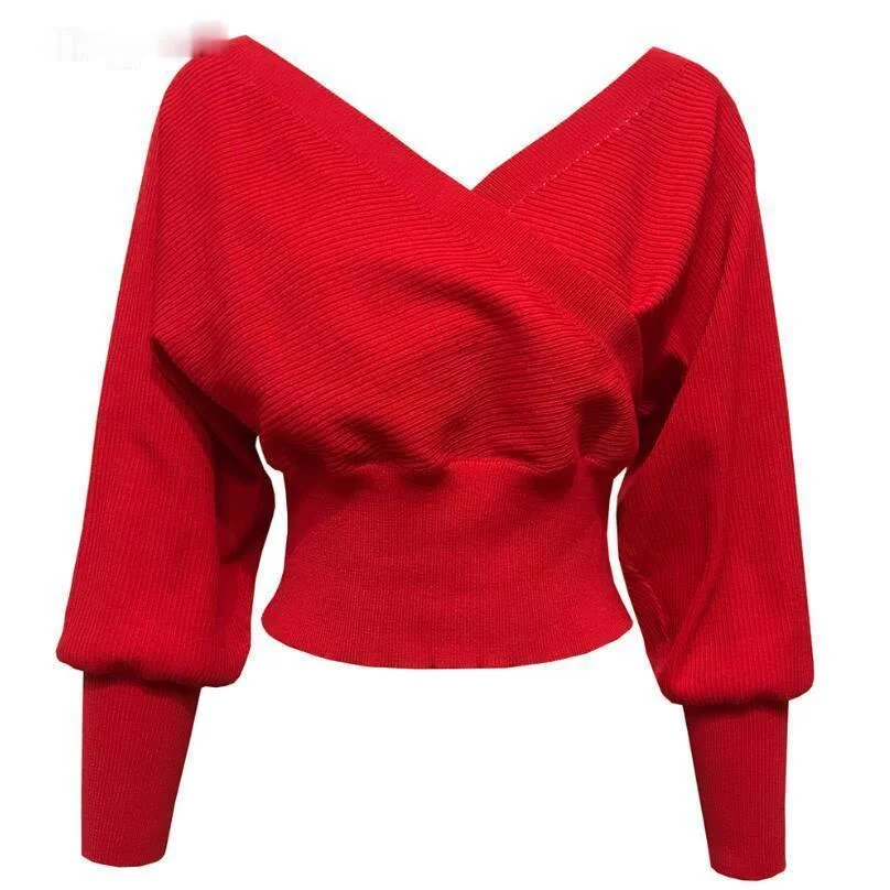 

Zoulv 2021 Spring Autumn Fashion Female Pullover Streetwear Jumper Women Sweater Autumn Long Sleeve Off Shoulder Solid Sweater