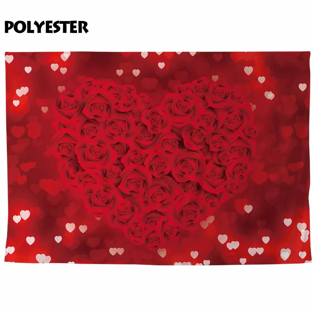 Allenjoy 14 февраля День Святого Валентина фон фотозонт Красная роза цветок сердце