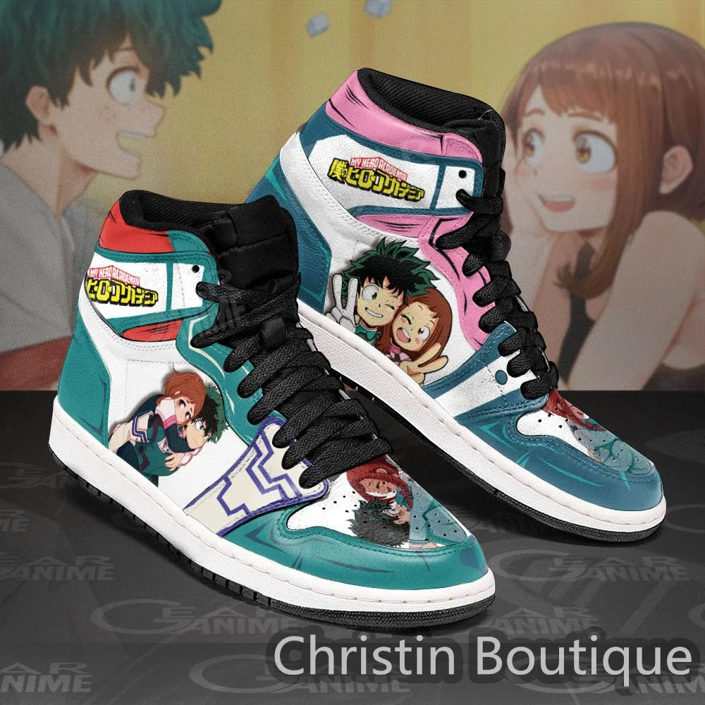 

Аниме беговые кроссовки My Hero моя геройская Академия Izuku Midoriya очако урарака баскетбольные кроссовки с принтом высокие кроссовки для женщин и...