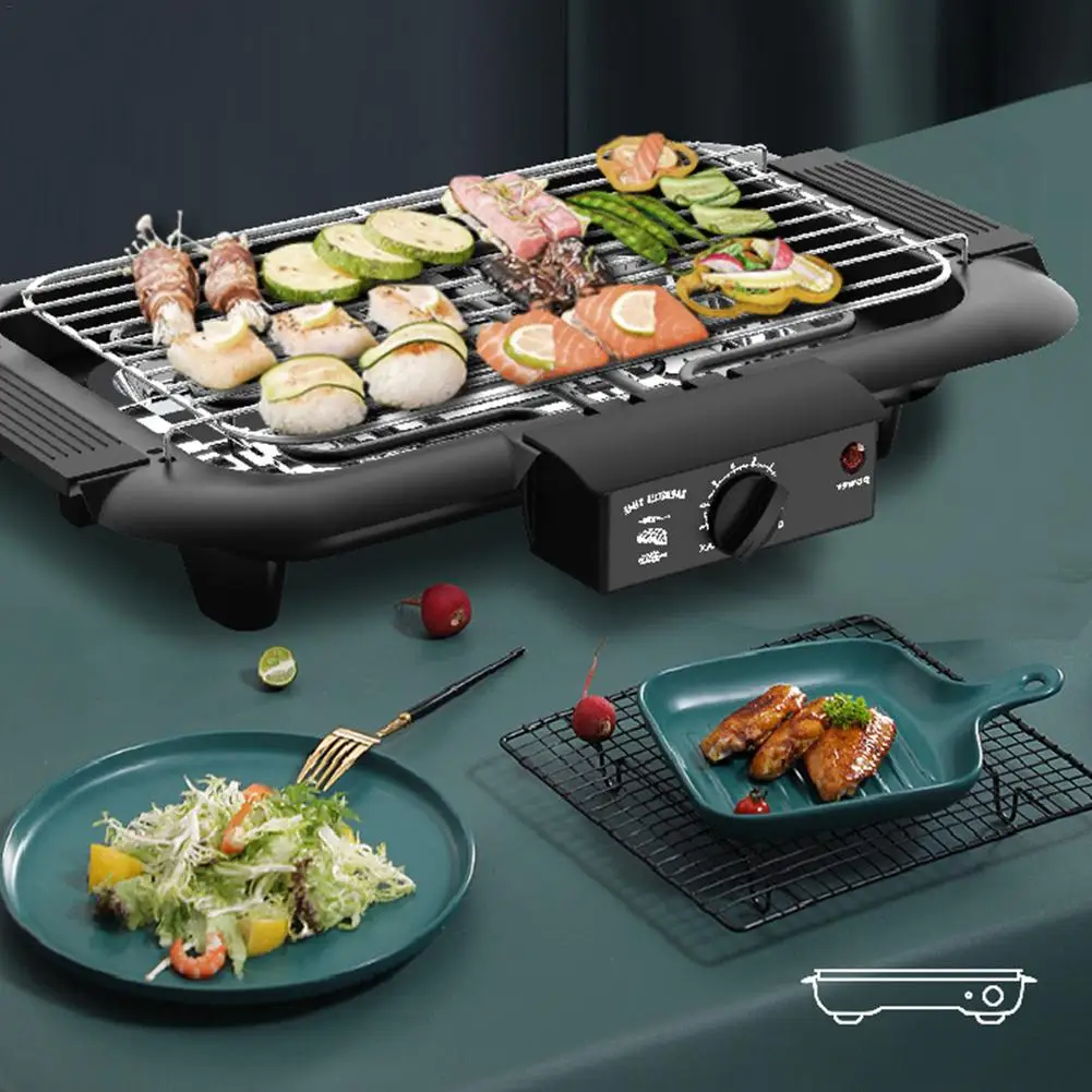 electric bbq grill household grill rack portable smokeless barbecue grill pan non stick grilled meat pan kitchen gadgets free global shipping