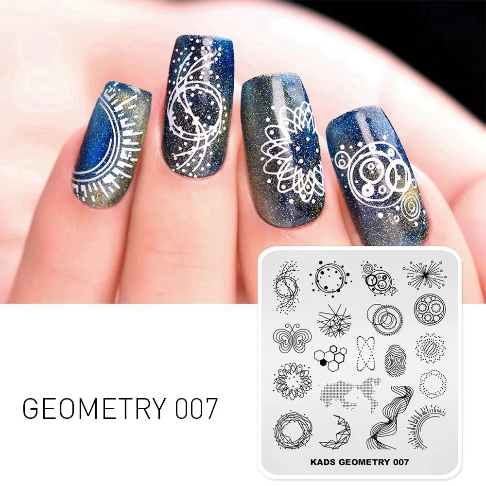 Geometry 007 Нейл-арт шаблоны для стемпинга для нейл-арта 36 дизайнов цветок бабочка геометрическое изображение штамп Шаблон трафарет Инструменты для маникюра - Цвет: Geometry 007