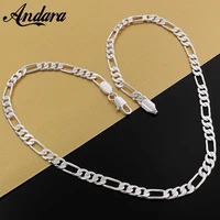 925 silver colour necklace three rooms one ferrero necklace silver chain menwomen silver necklace fashion classic jewelry 4mm