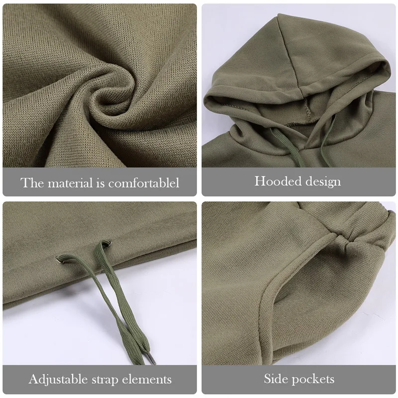 

YICIYA Women's Casual Two-piece Suit 2021 New Autumn And Winter Women's Tracksuit Fashion Big Pocket Solid Color Hoodie Suit