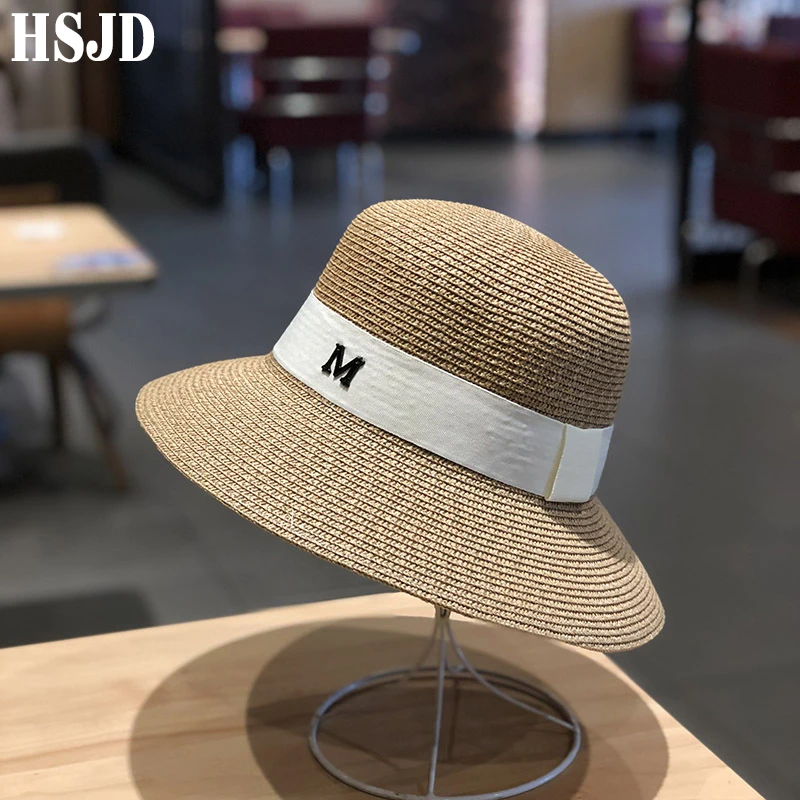 Шляпа Соломенная женская солнцезащитная с буквой M защитой от ультрафиолетовых