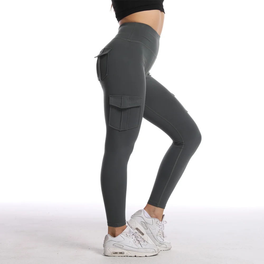 

Yoga Pants Women Leggings For Fitness Running Nylon High Waist Long Pants with Pocket Female Hip Push UP Tights Gym Clothing