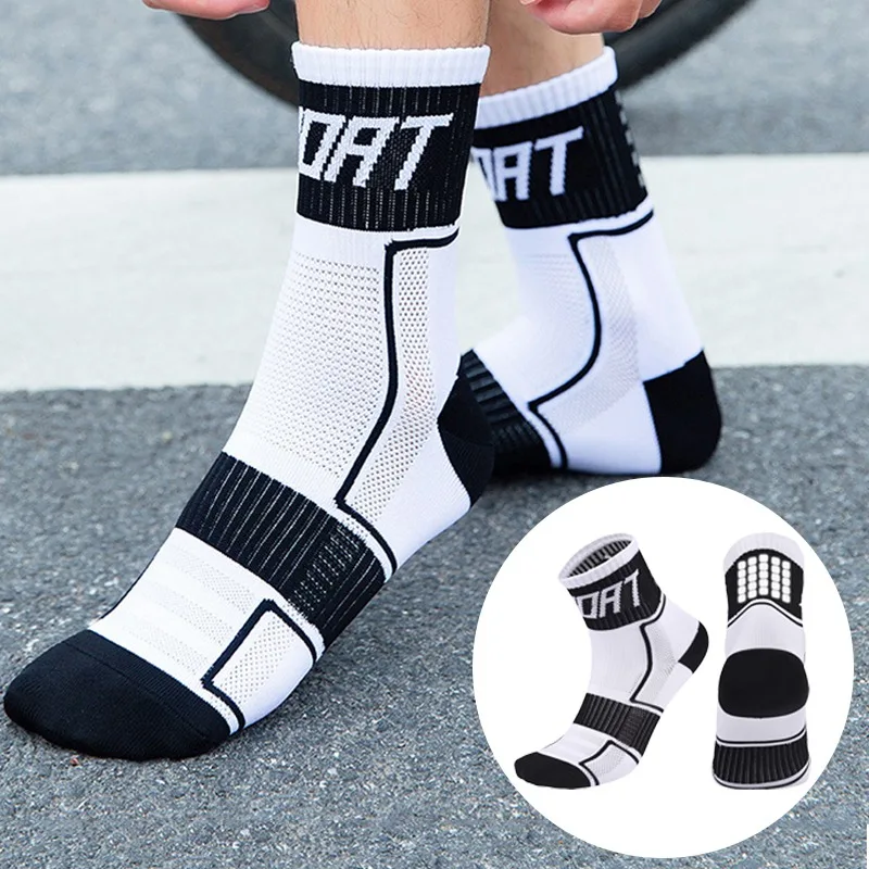 

Men Reflective Running Socks Night Cycling Socks Women Breathable Non-slip Sport Sock for Outdoor Basketball Football Bicycle