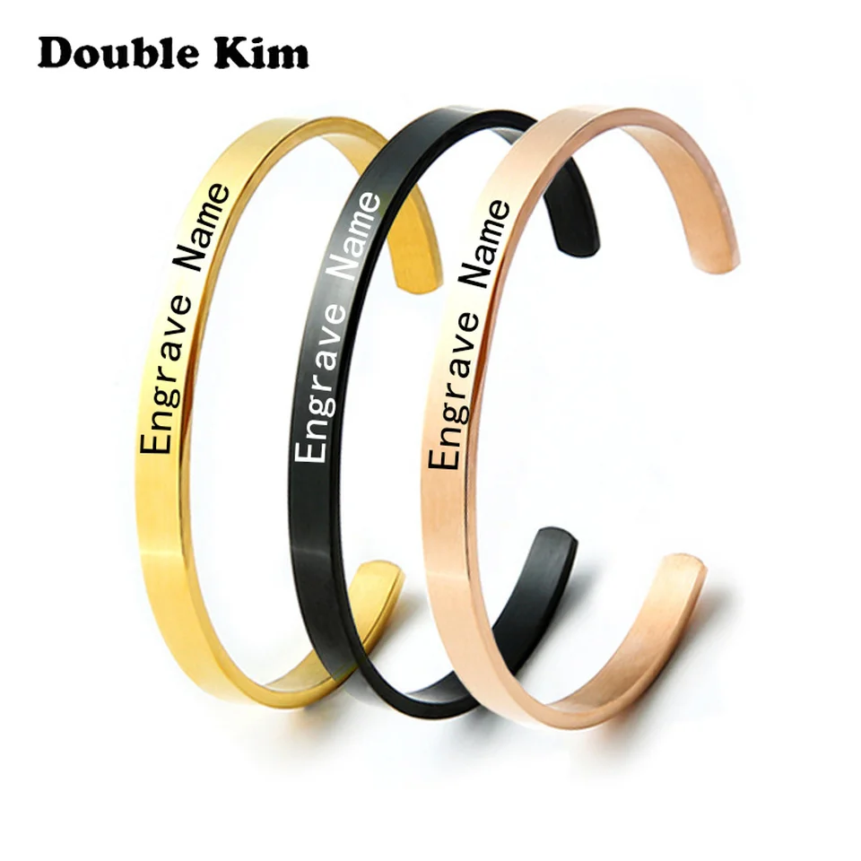 

Stainless Steel Couple Bracelet for Men Women Couple Bracelet Customizable Engraving Name Casual Customized Bangle Jewelry Gift